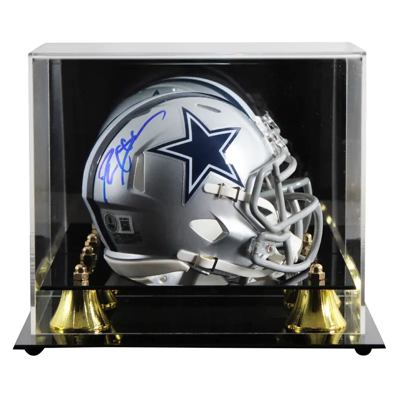 Cowboys Deion Sanders Authentic Signed Silver Speed Mini Helmet w/ Case BAS Wit