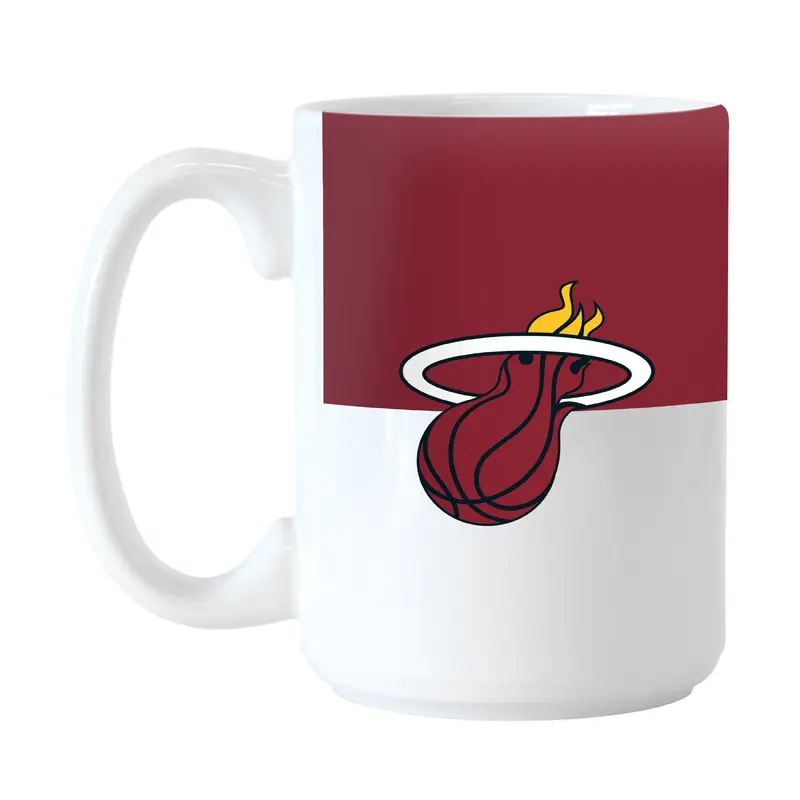 Miami Heat Color Block 15 oz Sublimated Mug