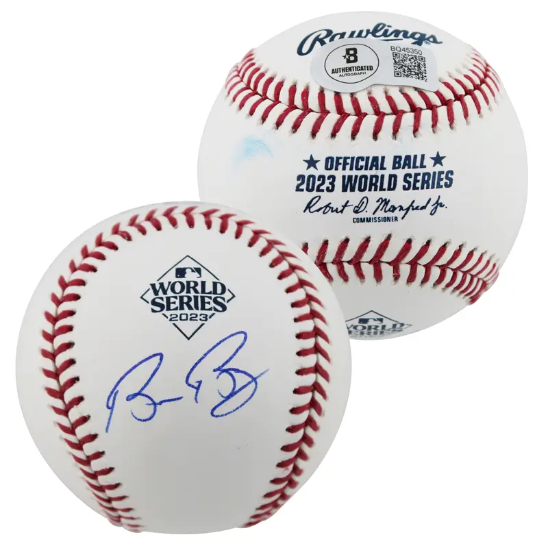 Rangers Bruce Bochy Signed 2023 World Series Logo Baseball BAS #BQ45350