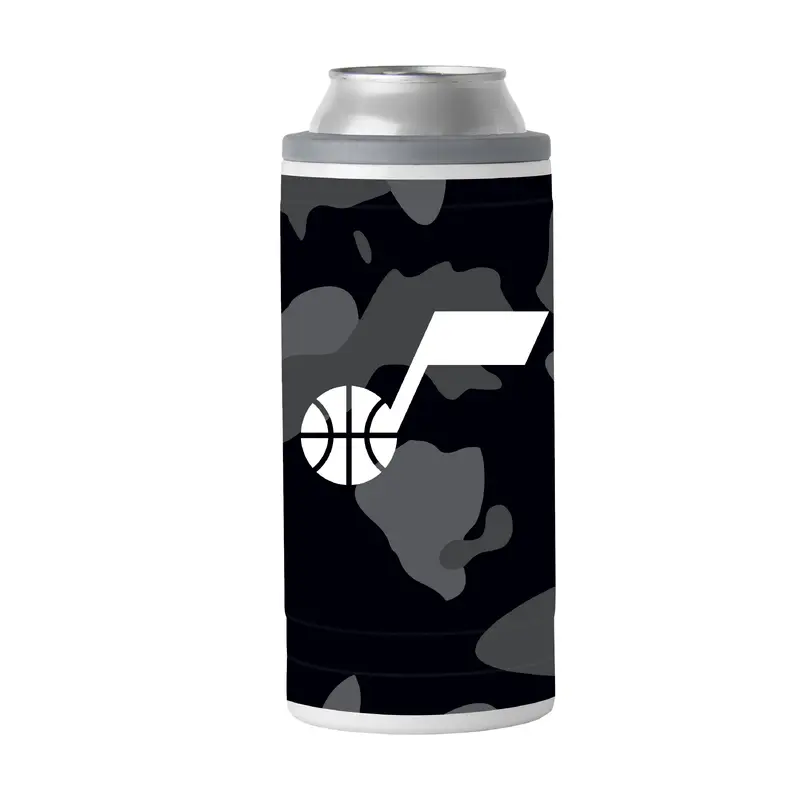 Utah Jazz Black Camo 12oz Slim Can Coolie