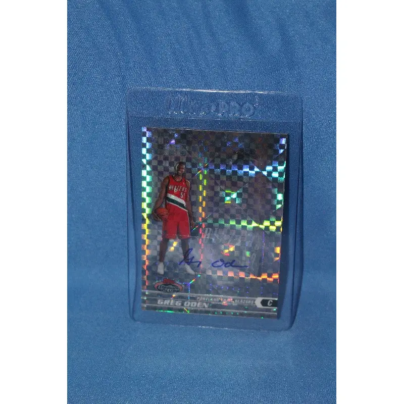 2007 Greg Oden Rookie Autographed Topps Stadium Club Xfractor Card #101