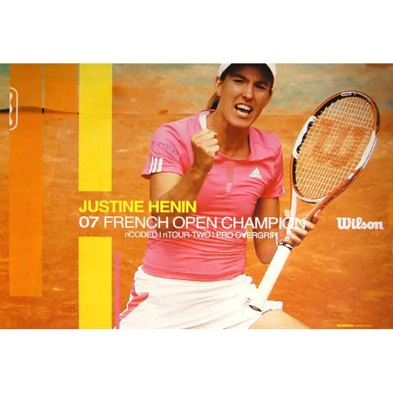Justine Henin "Champion" Tennis Poster - Wilson 2007