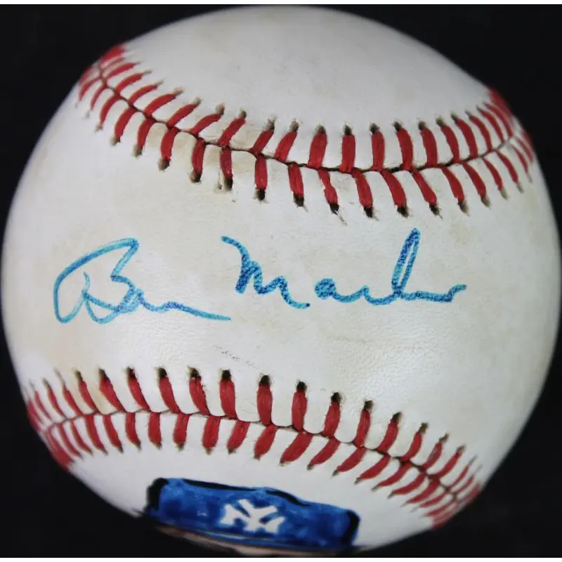 Yankees Billy Martin Signed Onl Feeney Baseball W/ Portrait JSA #B85518