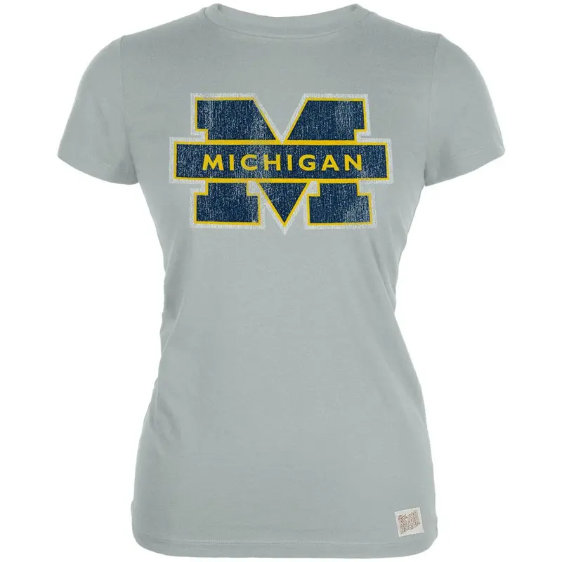 Michigan Wolverines - Blocked Logo Vintage Juniors T-Shirt