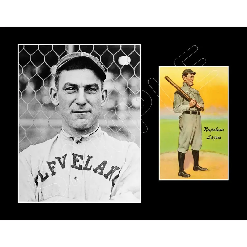 Napoleon Lajoie Turkey Red Matted Photo Display 11X14 - Cleveland Naps - 1566
