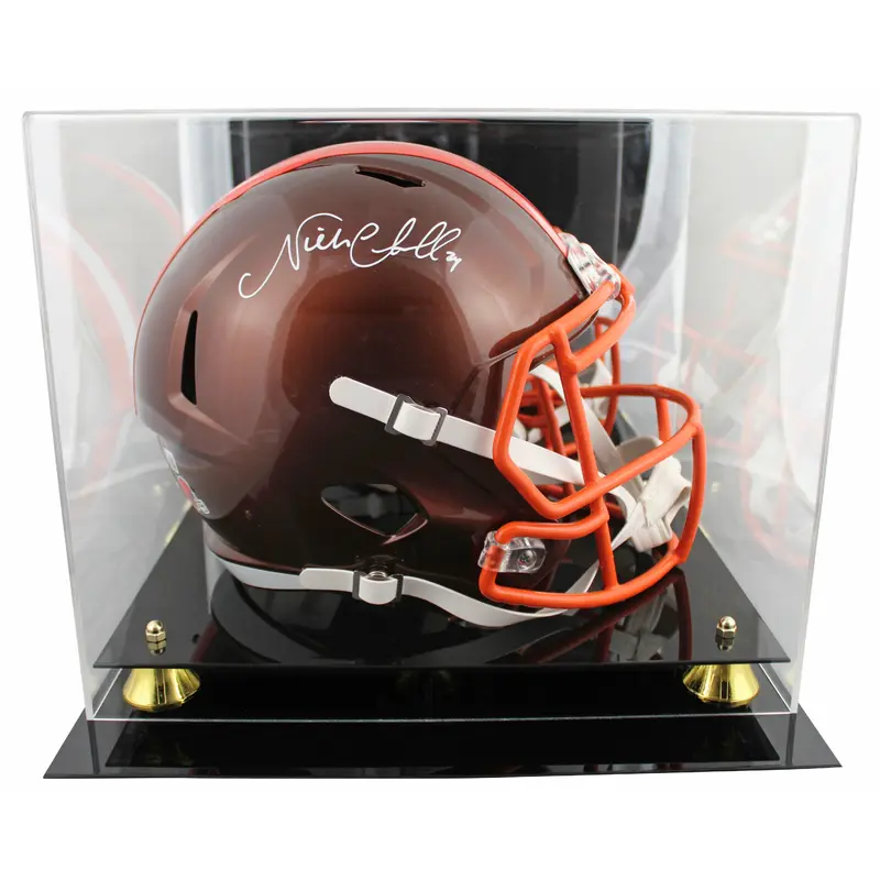 Browns Nick Chubb Signed Flash Full Size Speed Rep Helmet W/ Case BAS Witnessed