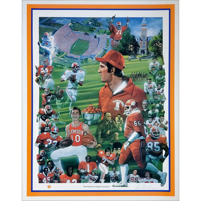 Clemson Tigers "The History of Tigers Football" Premium Poster Print - Paul Miller 1988