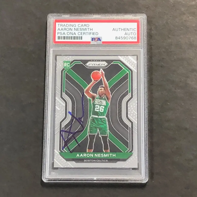 2020-21 Panini Prizm #282 Aaron Nesmith Signed Card AUTO PSA Slabbed RC Celtics