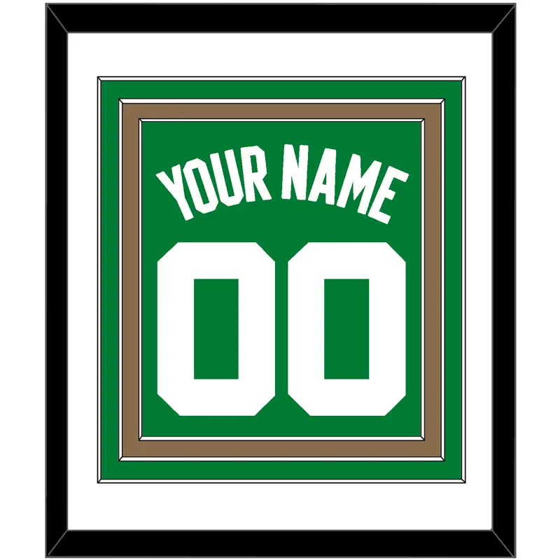 Boston Name & Number - Green Icon - Triple Mat 1
