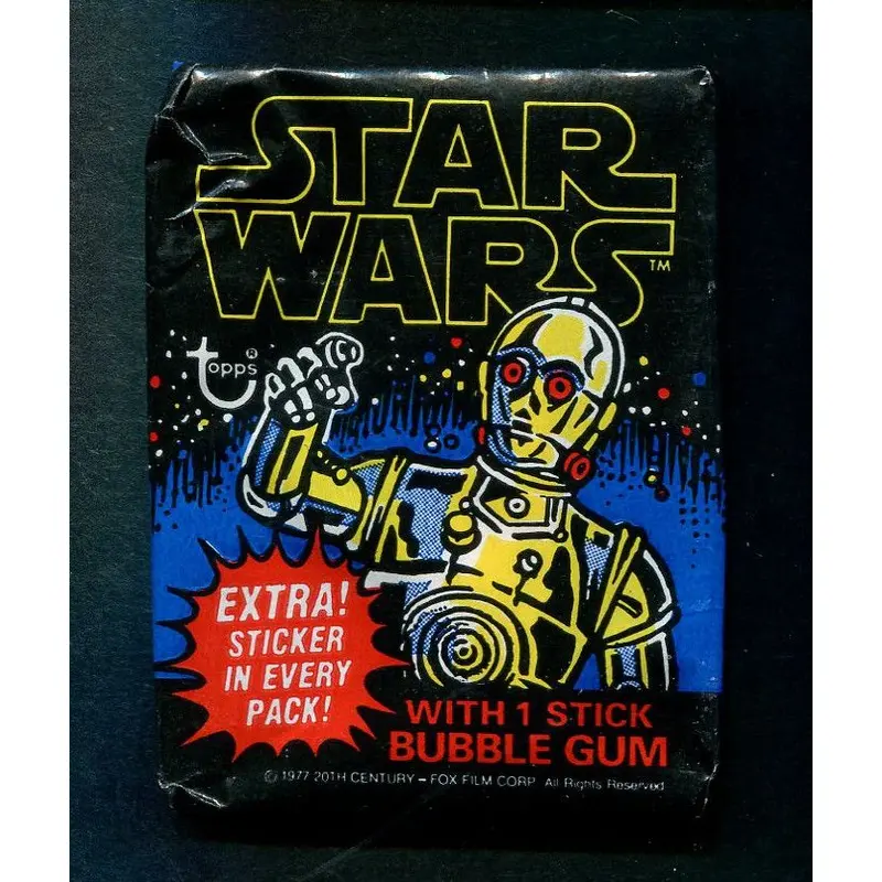 1977 Topps Star Wars Series 2 Fun Pack Unopened Wax Pack (2 Card)