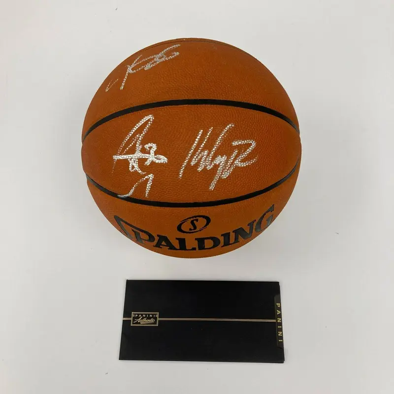 Stephen Curry Kevin Durant Klay Thompson Signed Basketball Panini & Fanatics COA