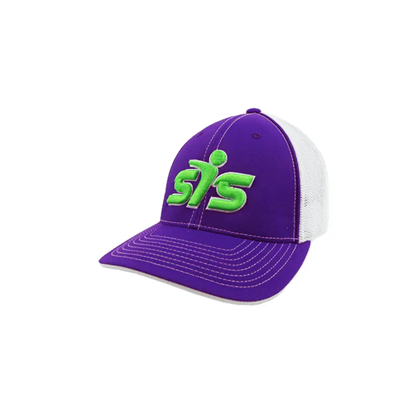 Smash It Sports Hat by Pacific (404M) Purple/White/Purple/White/Neon Green