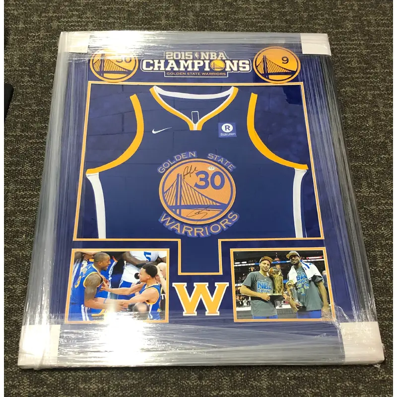 Stephen Curry and Andre Iguodala Signed Jersey PSA/DNA Warriors Custom Framed Steph