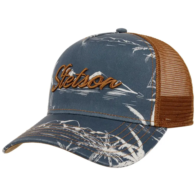 Stetson - Minimal Aloha Print- Trucker Cap - Navy
