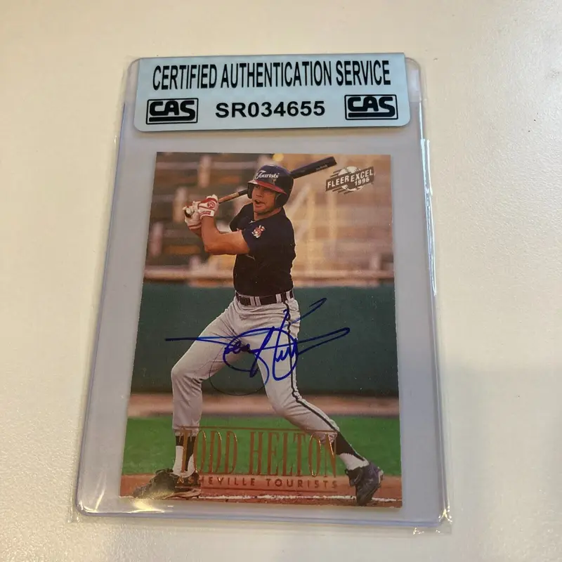 1996 Fleer Excel Todd Helton Signed RC CAS Certified Auto