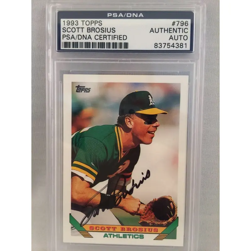 1993 Topps Scott Brosius Signed Autographed baseball Card Psa Dna