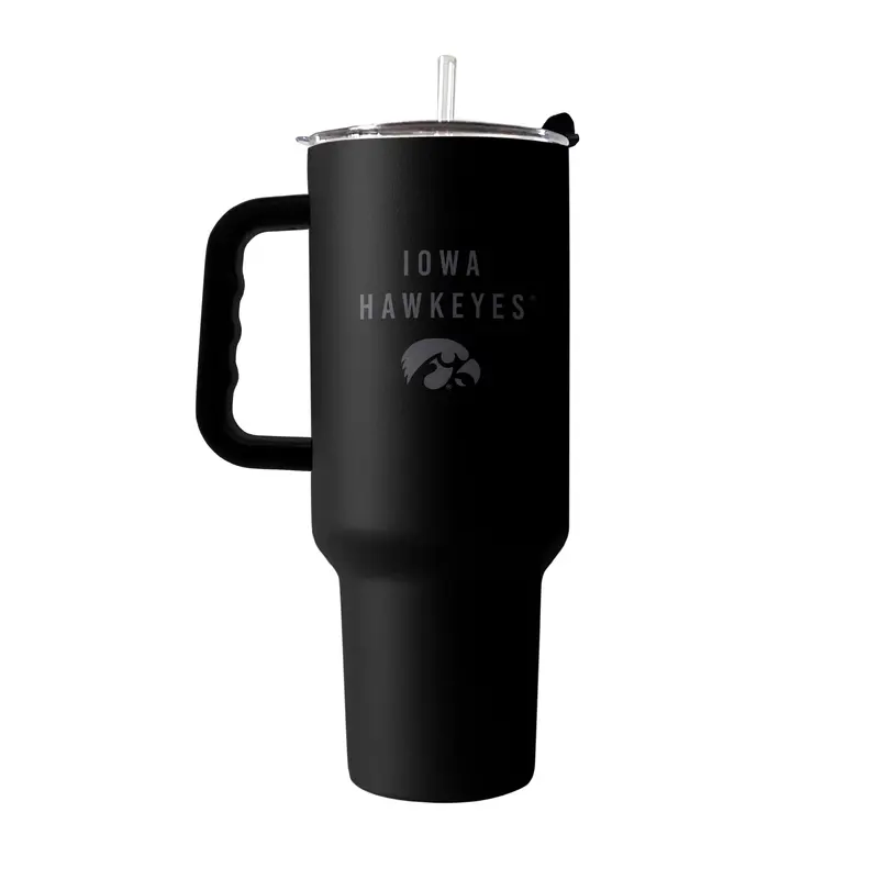 Iowa 40oz Black Tonal Powder Coat Tumbler