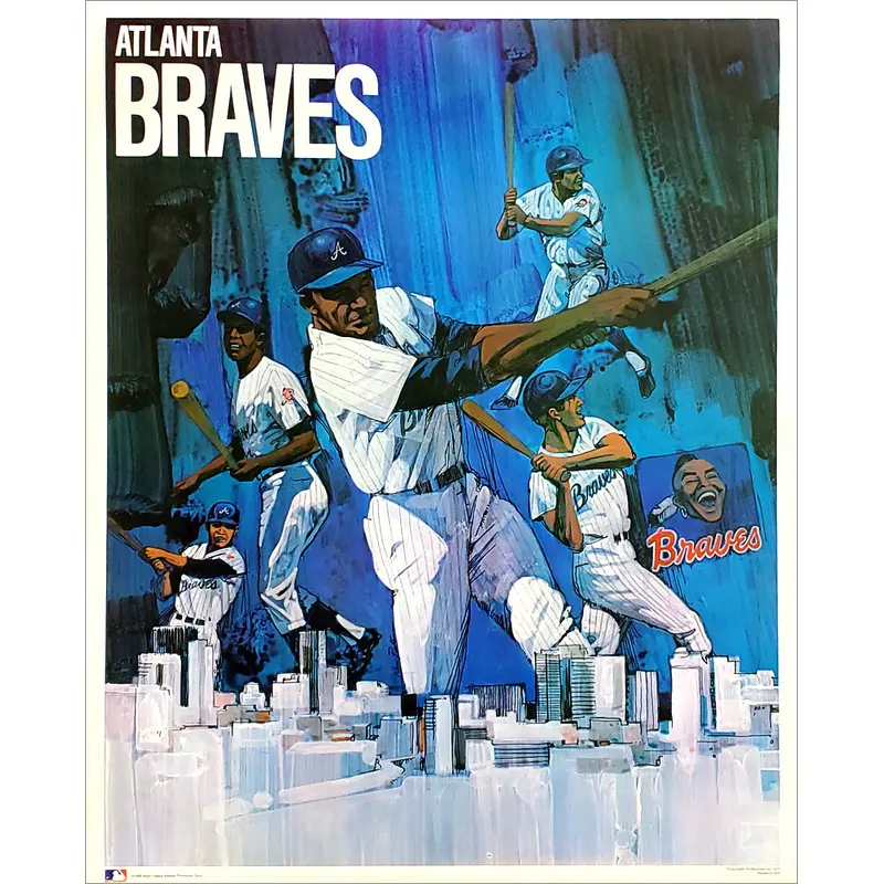 Atlanta Braves Vintage Original MLB Theme Art Poster - ProMotions Inc. 1971