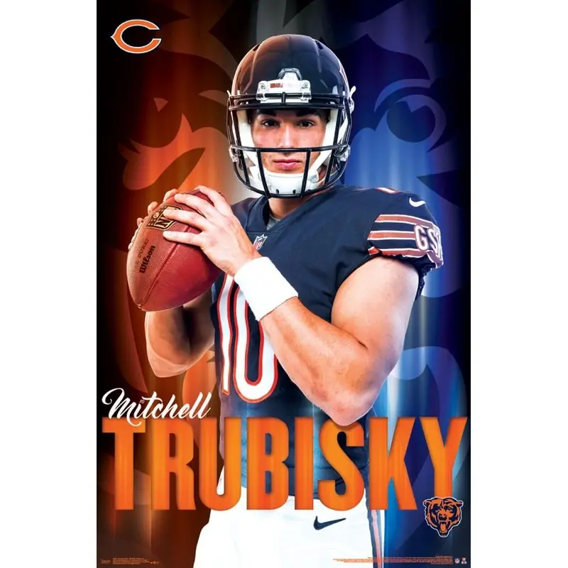 Mitch Trubisky "Arrival" Chicago Bears NFL Football Poster - Trends International