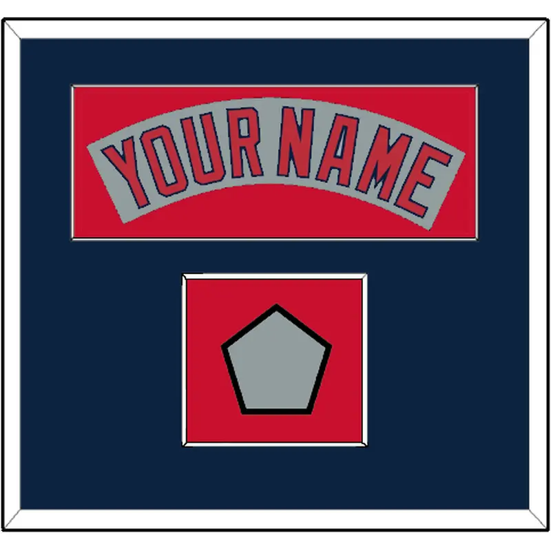 Boston Nameplate & World Series Jersey Patch - Road Gray (1990-2008)- Single Mat 4