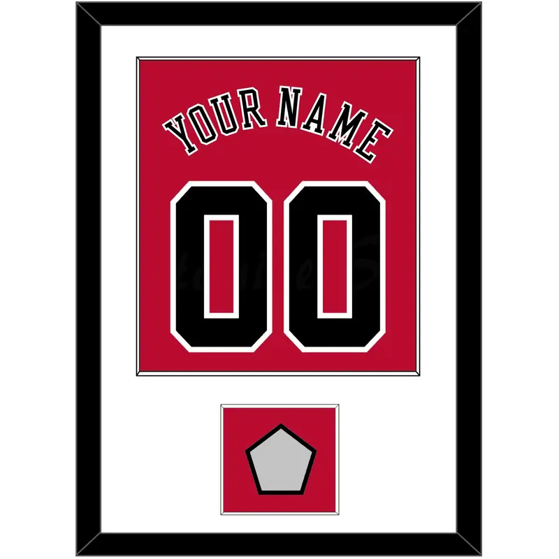 Chicago Name & Number With 3X Champions Patch - Road Red (1986-2017) - Single Mat 1