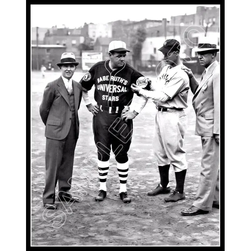 Babe Ruth Lou Gehrig 11X14 Photo - New York Yankees Barnstorming - 1813