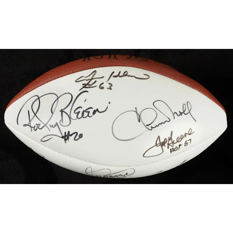 Pittsburgh Steelers Signed NFL Football Franco Harris Jack Ham 8 Sigs BAS COA