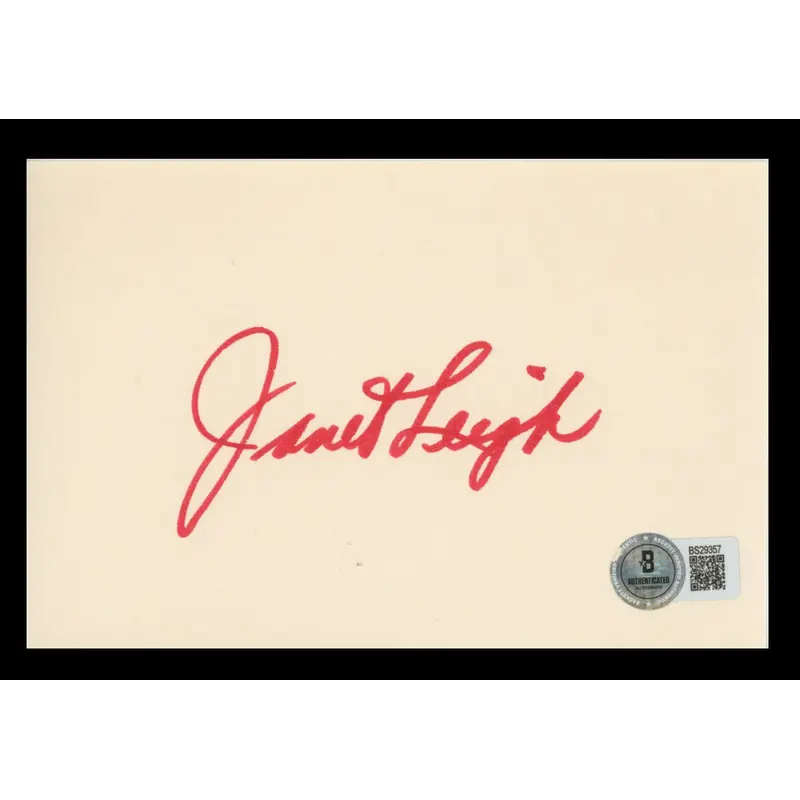 Janet Leigh The Romance of Rosy Ridge Signed 4x6 Index Card BAS #BS29357