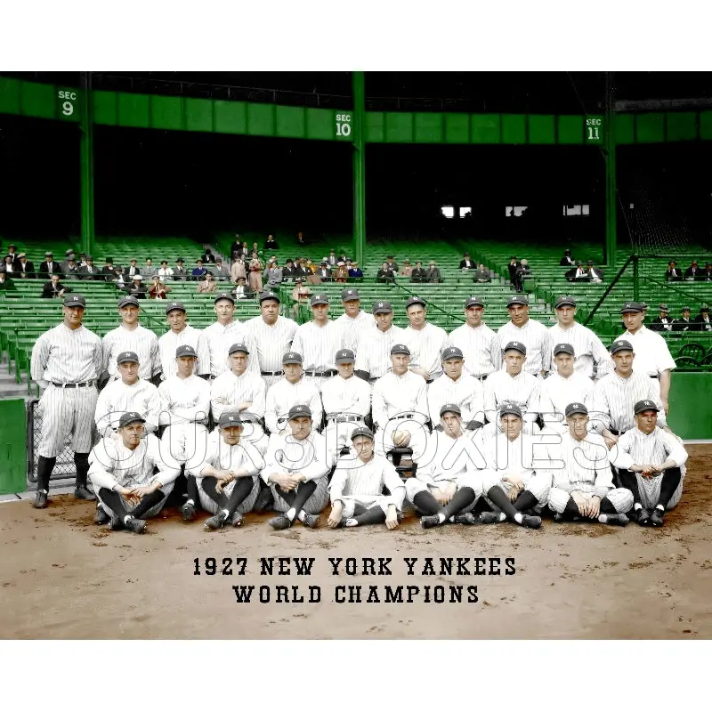 1927 New York Yankees Colorized 8X10 Photo - Gehrig Ruth - 54