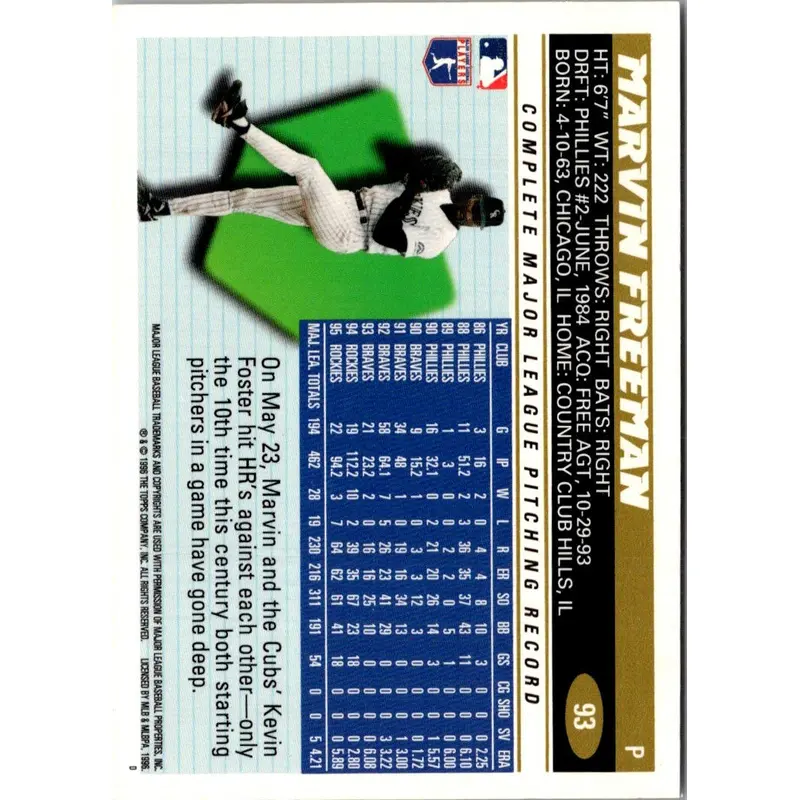1996 Topps Marvin Freeman #93