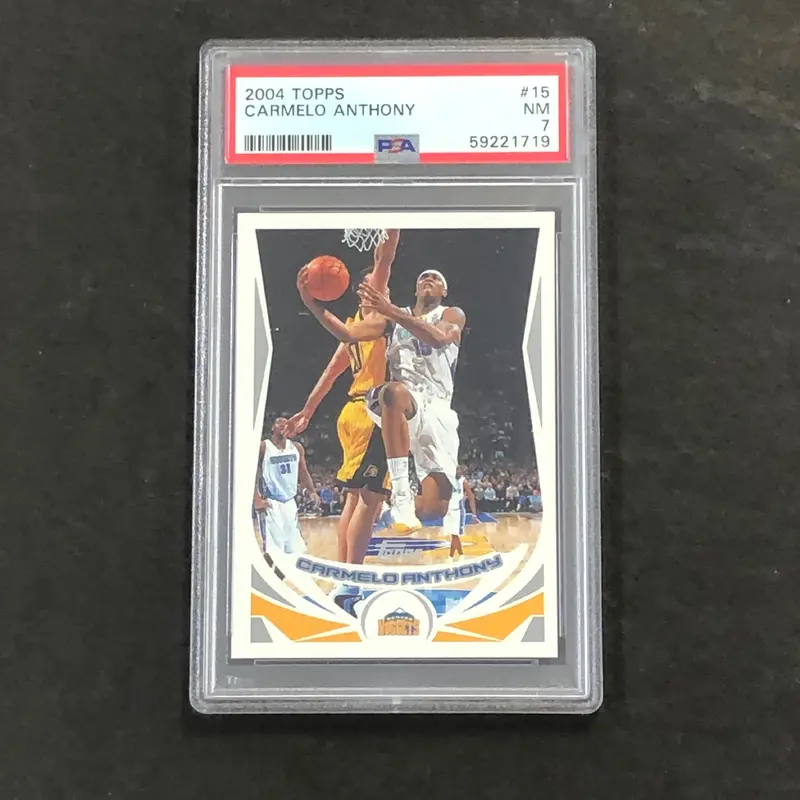 2004 Topps #15 Carmelo Anthony PSA 7 NM Nuggets