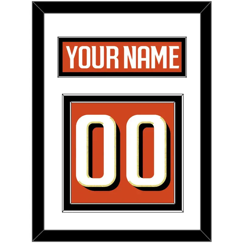 Anaheim Nameplate & Number (Back) - Home Orange - Double Mat 1