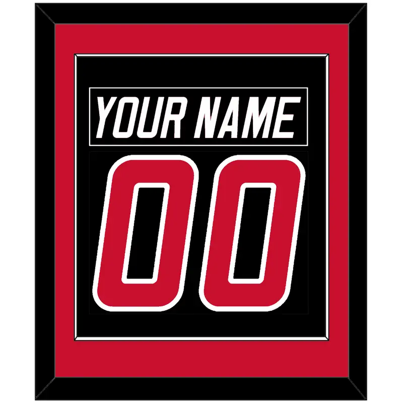 Carolina Nameplate & Number (Back) Combined - Alternate Black (2008-2017) - Single Mat 2