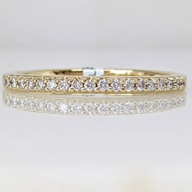 14K .25 CARAT TOTAL WEIGHT SI H-I DIAMOND ROUND (18) ESTATE PRONG BAND 1.7 GRAMS