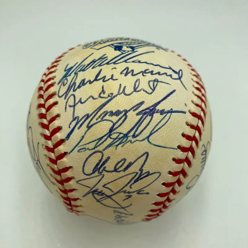 1997 Cleveland Indians AL Champs Team Signed World Series Baseball PSA DNA COA