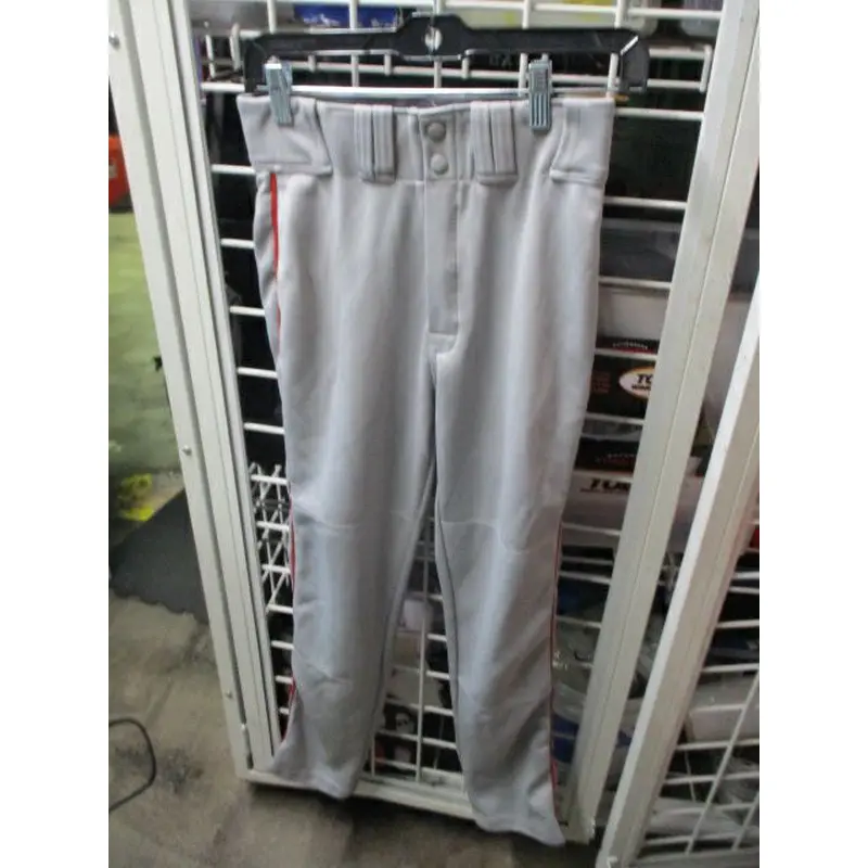 Used Easton Grey & Red Piping Open Bottom Pants Adult Size Small