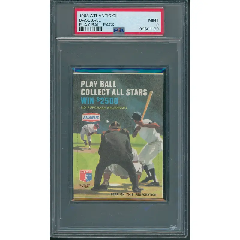 1968 Atlantic Oil Baseball Unopened Play Ball Pack PSA 9 *1189