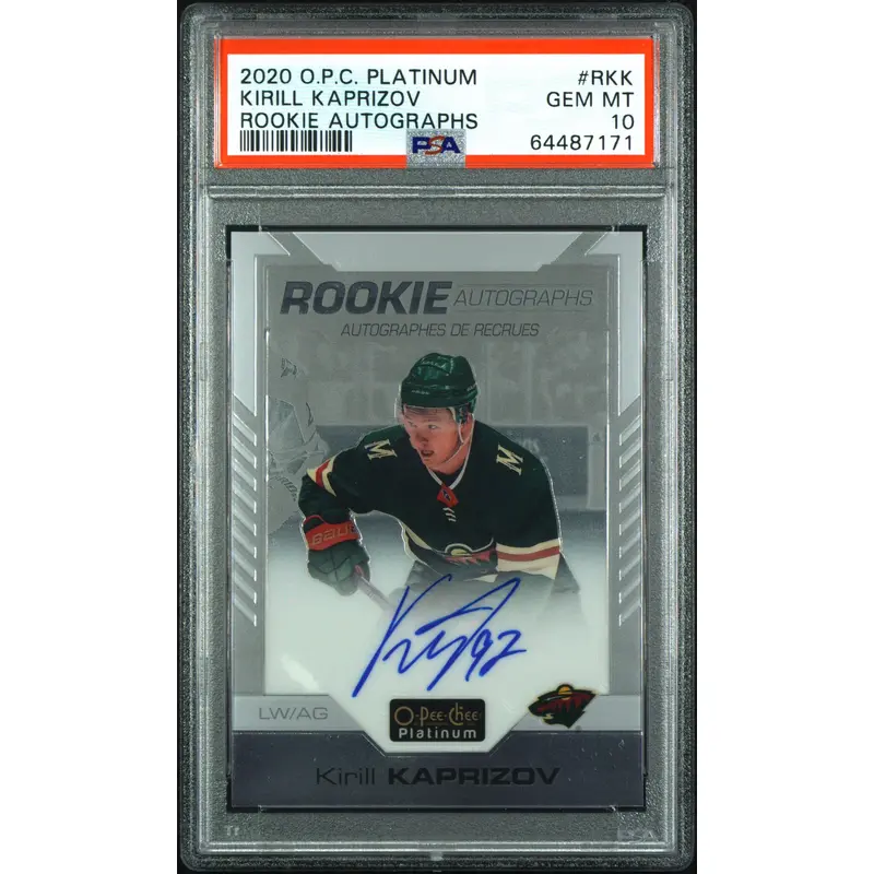 Kirill Kaprizov 2020 Upper Deck OPC Platinum Rookie Autographs PSA 10 Gem Mint