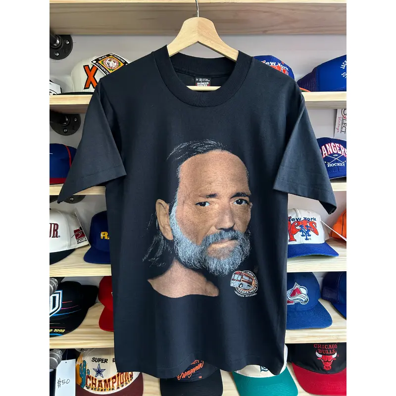 Vintage 1990 Willie Nelson Tour Band Tee Medium
