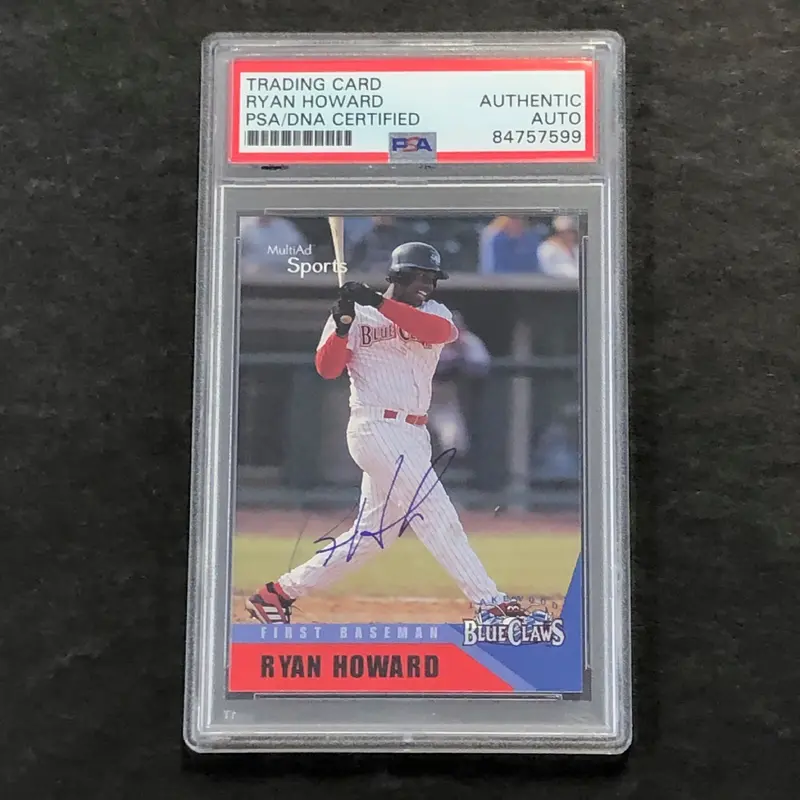 2002 MultiAd Sports #29 Ryan Howard Signed Card PSA Slabbed Auto Blueclaws