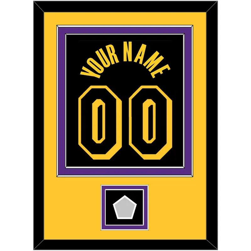Los Angeles Name & Number With Champions Patch - Black Mamba (2017-2018, 2020) - Double Mat 5