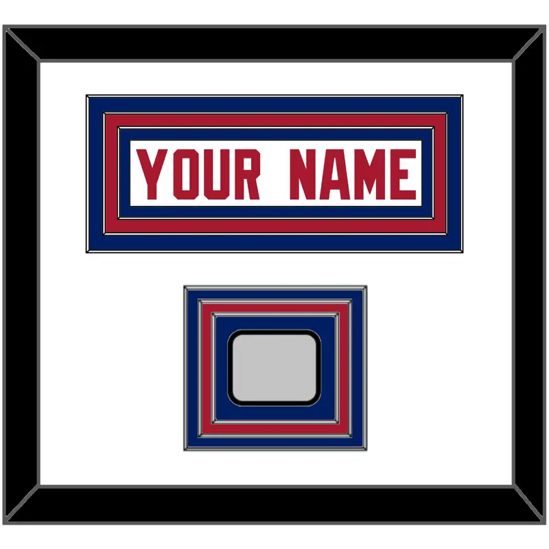 New York Nameplate & Super Bowl Jersey Patch - Road White - Triple Mat 1