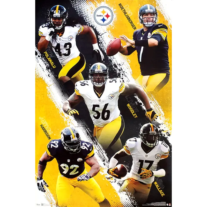 Pittsburgh Steelers "Super Five" (2012) NFL Action Poster - Costacos Sports
