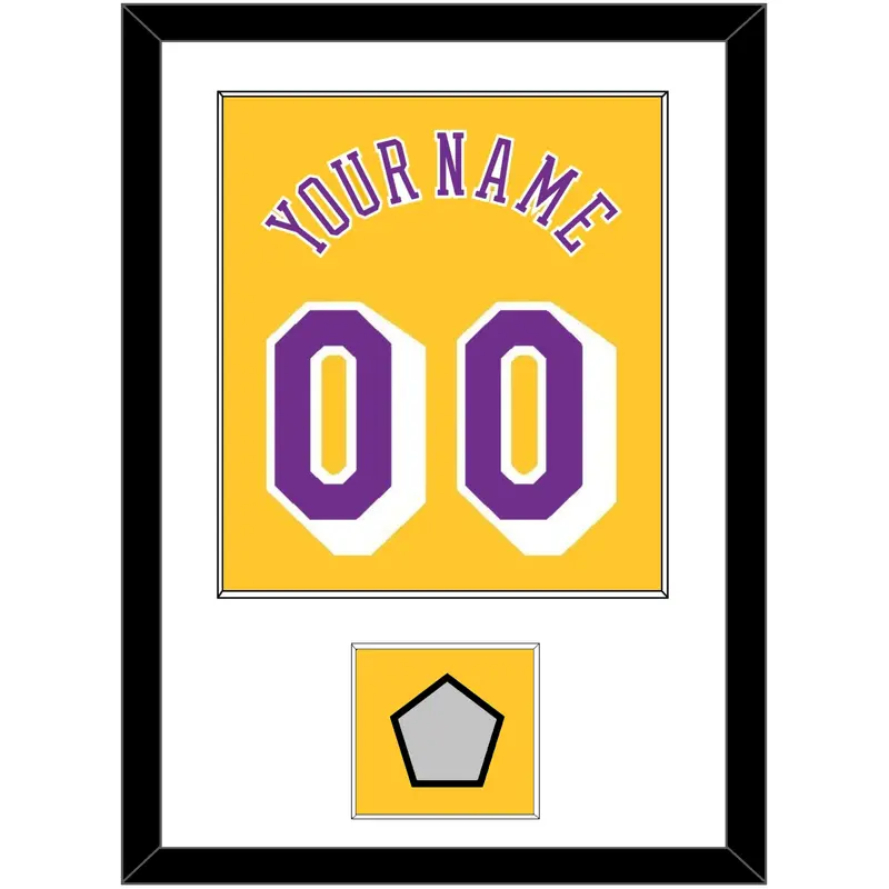 Los Angeles Name & Number With 5x Champions Patch - Home Yellow (1978-1997) - Single Mat 1