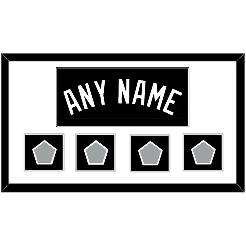 San Antonio Name With 4 Champions Banner Patches - Road Black (1989-2002) - Single Mat 1