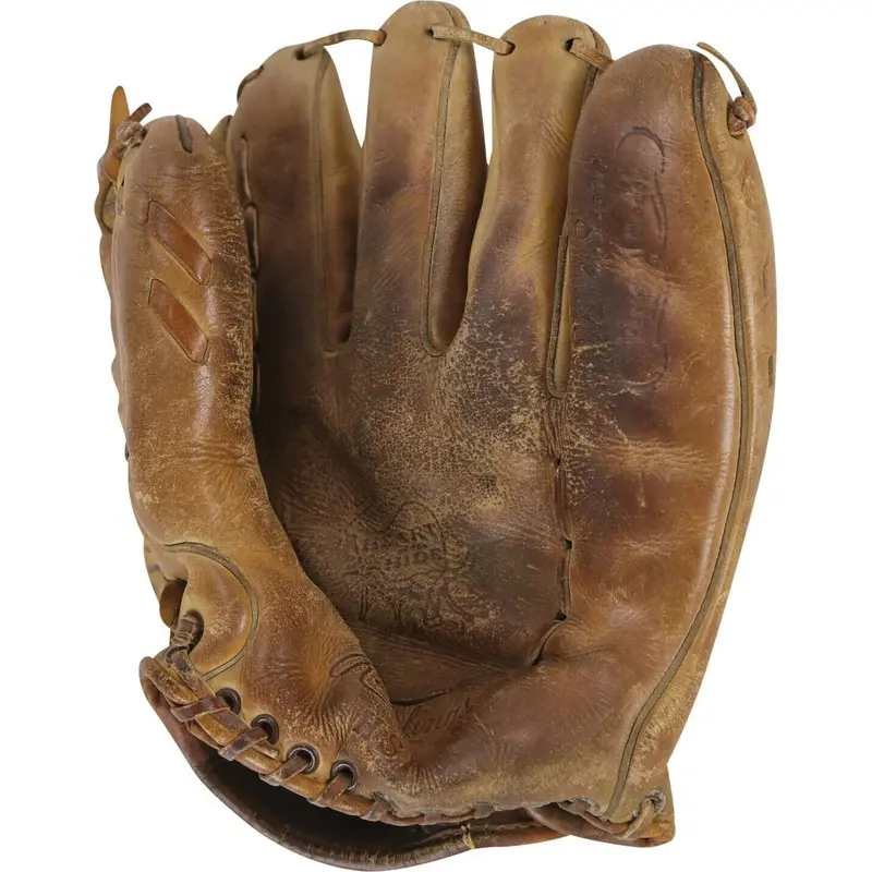 Bob Lemon Signed Game Used 1958 Rawlings Baseball Glove PSA DNA COA