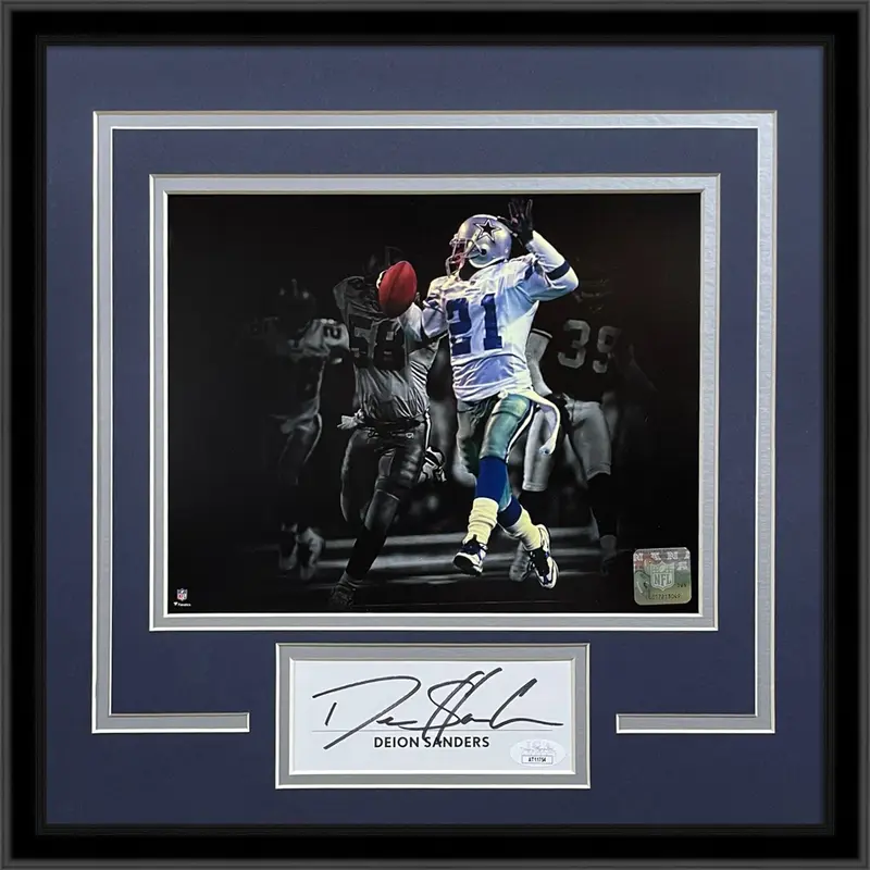 Deion Sanders Autographed Dallas Cowboys "Signature Series" Frame - JSA