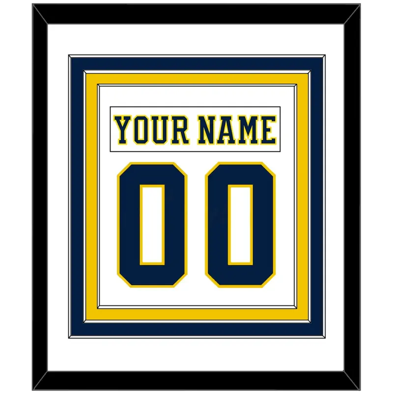 Michigan Hockey Nameplate & Number (Back) Combined - Home White (2019-2020) - Triple Mat 1