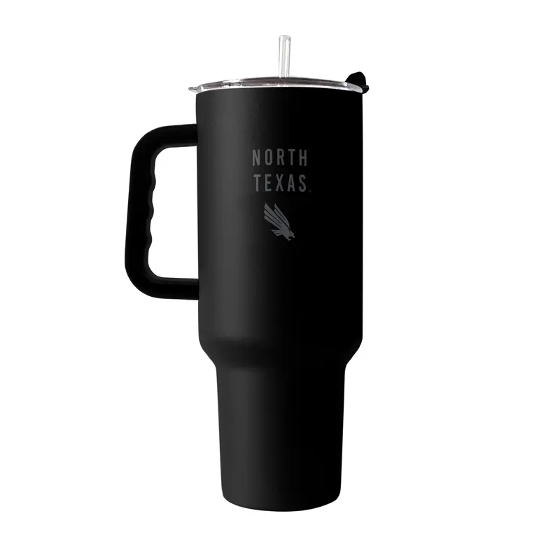 North Texas 40oz Black Tonal Powder Coat Tumbler