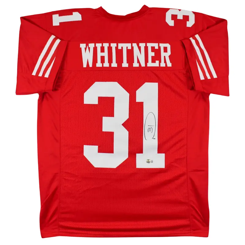 Donte Whitner Authentic Signed Red Pro Style Jersey Autographed BAS Witnessed